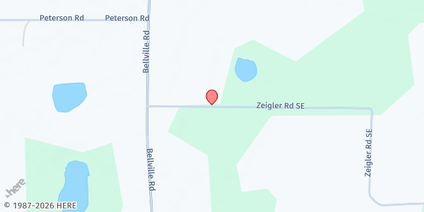 Map showing New Life Community Church at 7505 Zeigler Rd. SE, Lake Park, GA