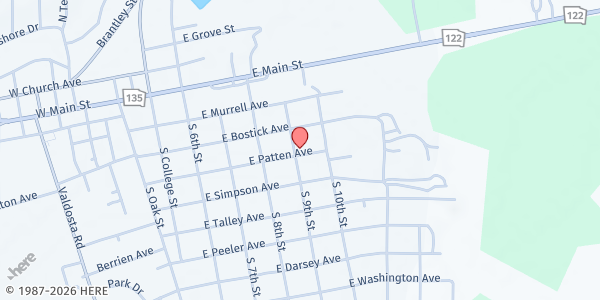 Map showing Full Circle Ministries, Inc. at 86 East Patten Avenue, Lakeland, GA