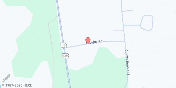 Map showing Lovejoy Community Church at 23 Love Joy Road, Lakeland, GA