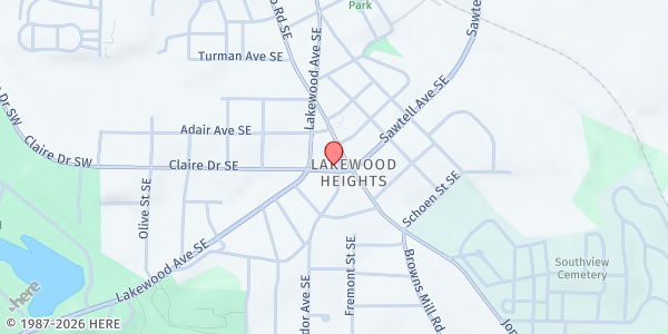 Map showing Food 4 Life Lakewood Grocery Giveaway at 1799 Lakewood Terrace Southeast, Lakewood Heights, GA