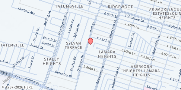 Map showing Pentacostal Miracle Deliverance at 4712 Bull Street, Lamara Heights, GA