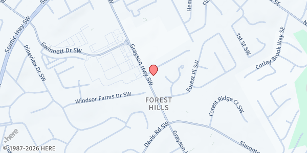 Map showing Lawrenceville SDA Church at 508 Grayson Highway, Lawrenceville, GA