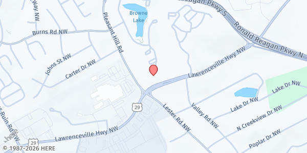 Map showing Ministerio Shalom Inc. at 3865 Lawrenceville Hwy, Lawrenceville, GA