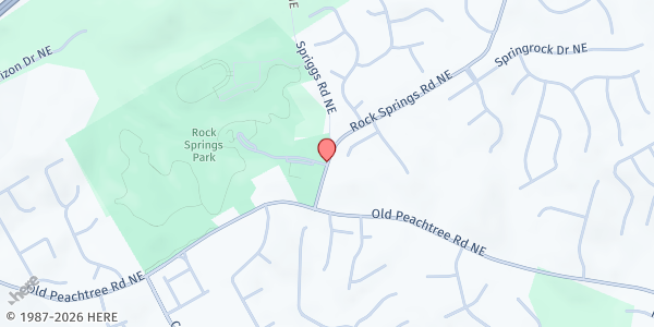 Map showing Rock Springs Park at 550 Rock Springs Road, Lawrenceville, GA