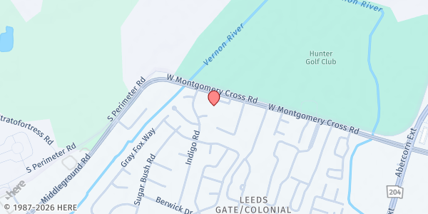 Map showing KINGDOM OF LIFE CHRISTIAN FELLOWSHIP - Leeds Gate at 425 West Montgomery Cross Road, Leeds Gate/Colonial Village, GA