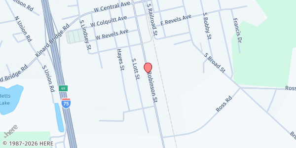 Map showing Freedom Worship Church at 1234 S. Robinson St. 41 S, Lenox, GA