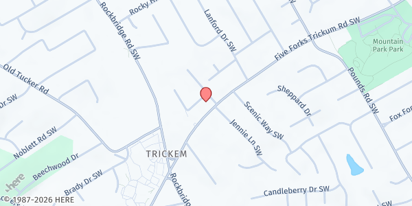 Map showing Lilburn Cooperative Ministry at 5329 Five Forks Trickum Road Southwest, Lilburn, GA