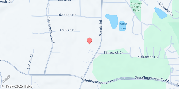 Map showing SUT X ECO King Quill Production Fresh Threads Laundromat at 2617 Panola Road, Lithonia, GA