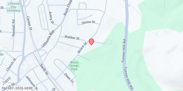 Map showing Union Missionary Baptist Church at 2470 Bruce St., Lithonia, GA