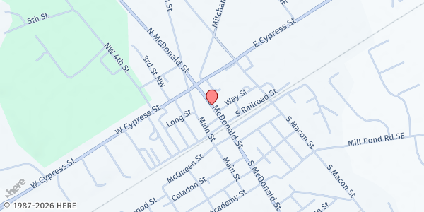 Map showing Faith Baptist Church at 12 Mc Donald Street, Ludowici, GA