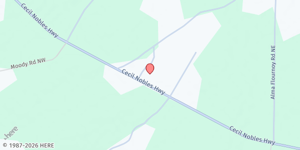 Map showing St. Thomas Missionary Baptist Church at 9732 Cecil Nobles Highway, Ludowici, GA