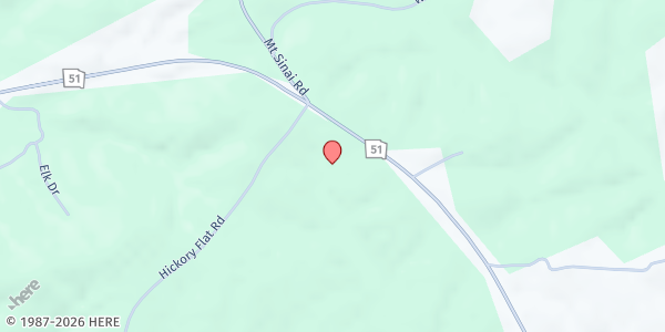 Map showing Harvest Baptist Church at 3409 GA-51, Lula, GA