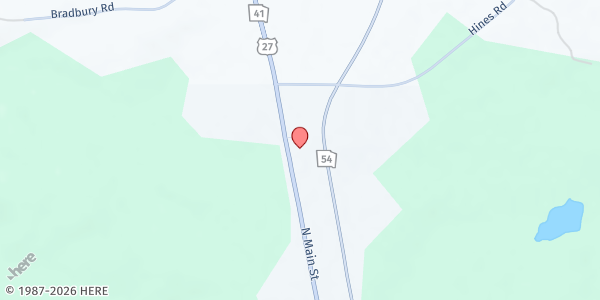 Map showing Rehoboth Baptist Church at 155 N. Main St., Luthersville, GA