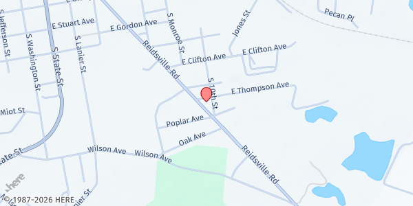 Map showing Lyons Free Will Baptist Church at 455 Reidsville Rd., Lyons, GA