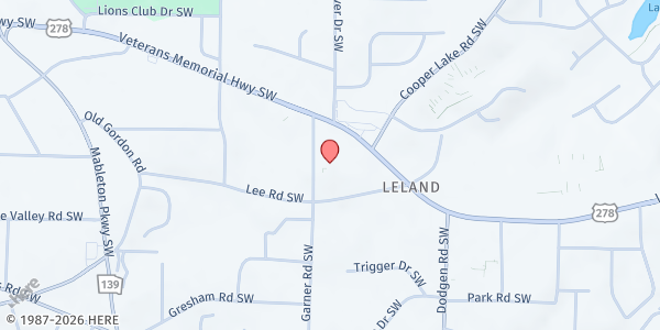 Map showing Words of Faith AME Church at 5719 Garner Road Southwest, Mableton, GA