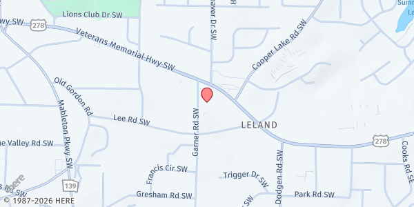 Map showing Words Of Faith AME Church at 5719 Garner Rd SW, Mableton, GA