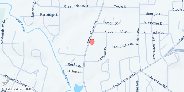 Map showing Bethany SDA Church at 1550 Edna Place, Macon, GA