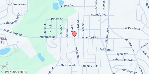 Map showing Bethel A.M.E. Church at 3607 Earl Street, Macon, GA