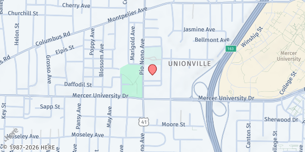 Map showing Bethel CME Church at 1668 Pio Nono Avenue, Macon, GA