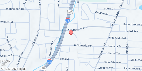 Map showing Beulahland Bible Church at 1010 Newberg Avenue, Macon, GA