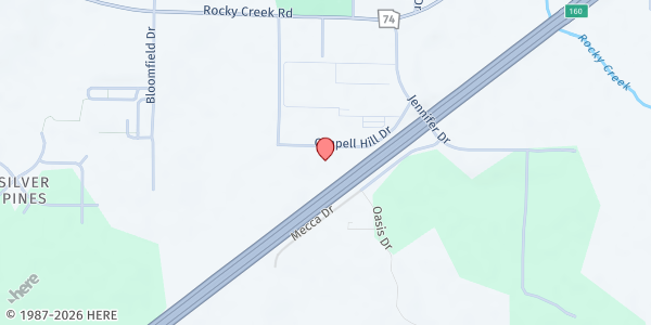 Map showing Church of Christ at Chapel Hill at 4500 Chapel Hill Drive, Macon, GA