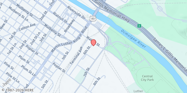 Map showing Daybreak Day Resource Center at 174 Walnut St., Macon, GA