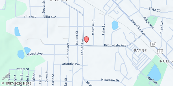 Map showing Glorious Hope Baptist Church at 3805 Napier Avenue, Macon, GA