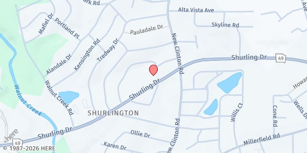 Map showing Kingdom Life - Macon at 2138 Shurling Dr., Macon, GA