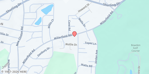 Map showing Mount Moriah Missionary Baptist Church at 2789 Millerfield Rd., Macon, GA