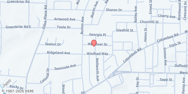 Map showing New Hope Baptist Church - Taste of Hope at 1463 Cardinal Place, Macon, GA