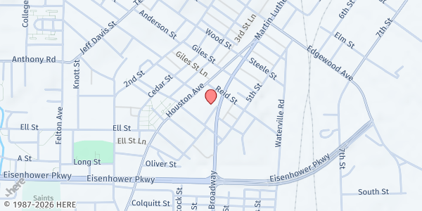 Map showing Salvation Army - Macon at 1955 Broadway, Macon, GA