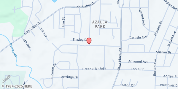 Map showing Shekinah Glory Praise & Worship Center at 1285 James St., Macon, GA