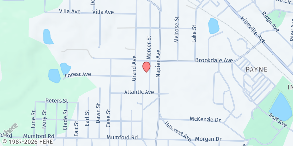 Map showing The Link Baptist Church at 3768 Mercer St., Macon, GA