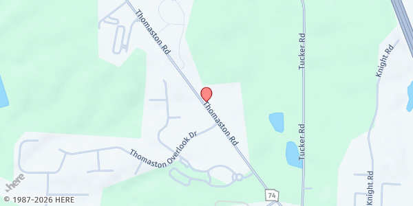 Map showing Thomaston Road Church of Christ (Care Building) at 5859 Thomaston Road, Macon, GA