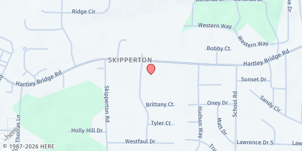 Map showing World of Faith Ministries at 3960 Hartley Bridge Road, Macon, GA