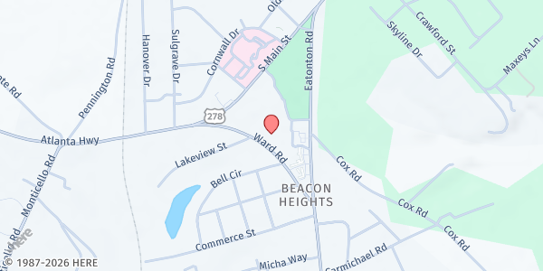 Map showing YES Church International at 1084 Ward Rd., Madison, GA