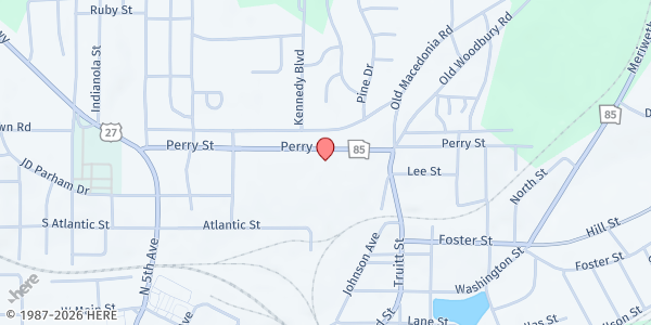Map showing Manchester Senior Center at 121 Perry St., Manchester, GA