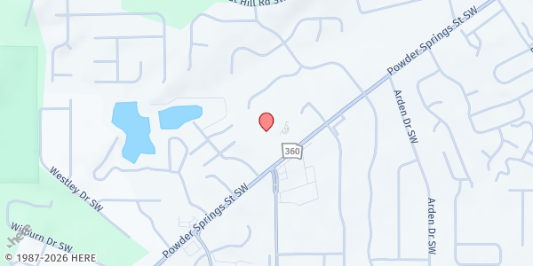 Map showing Marietta Senior Center at 1150 Powder Springs St., Marietta, GA