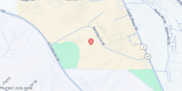 Map showing MUST Ministries Mobile Pantry - Life University at 1269 Barclay Cir., Marietta, GA