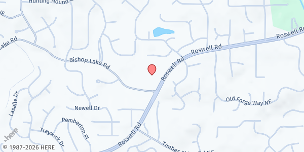 Map showing St. Ann Catholic Church - Food Pantry at 4905 Roswell Rd., Marietta, GA