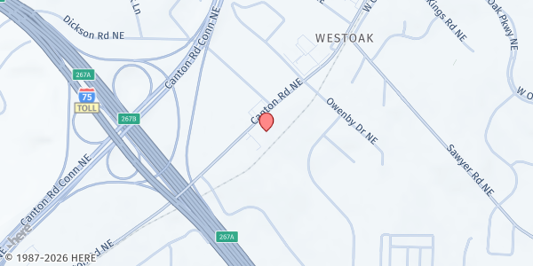 Map showing Storehouse Ministries at 1348 Canton Rd. NE, Marietta, GA