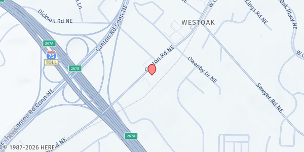 Map showing Storehouse Ministries at 1348 Canton Road, Marietta, GA