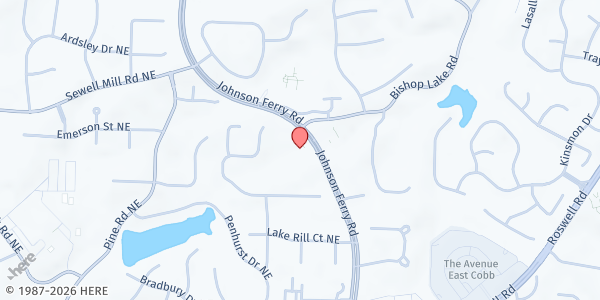 Map showing There's Hope for the Hungry - Episcopal Church of St. Peter & St. Paul at 1795 Johnson Ferry Road, Marietta, GA