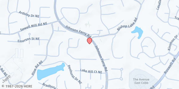 Map showing There's Hope for the Hungry Inc. - Marietta - St. Peter St Paul at 1795 Johnson Ferry Road, Marietta, GA