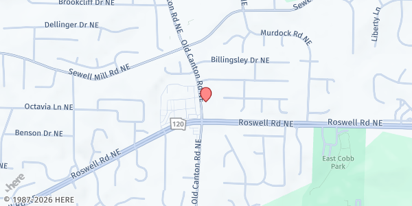 Map showing United Military Care at 1220 Old Canton Rd., Marietta, GA