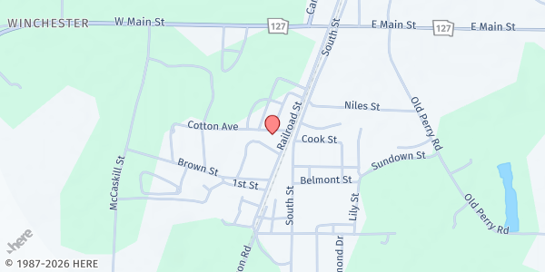 Map showing A.S.P.I.R.E. at 217 Railroad St., Marshallville, GA