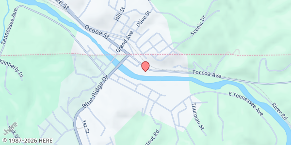 Map showing There's Hope for the Hungry - First Baptist McCaysville at 104 Toccoa Ave., McCaysville, GA