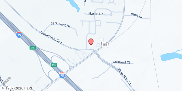 Map showing Reaping the Harvest Outreach Ministries Internatio at 100 Hendrick Dr, McDonough, GA