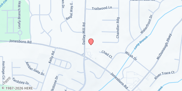 Map showing South East Atlanta Seventh Day Baptist Church at 60 Dailey Mill Rd, McDonough, GA