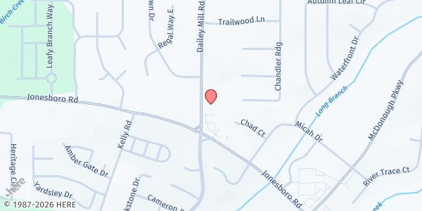 Map showing South East Atlanta Seventh Day Baptist Church at 60 Dailey Mill Rd., McDonough, GA